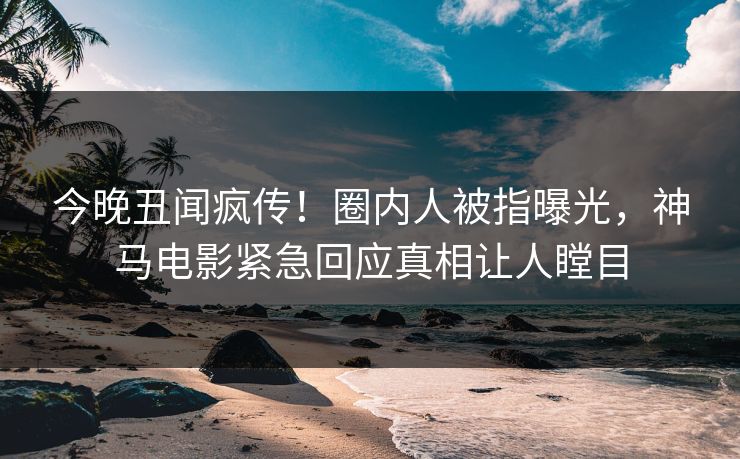 今晚丑闻疯传！圈内人被指曝光，神马电影紧急回应真相让人瞠目