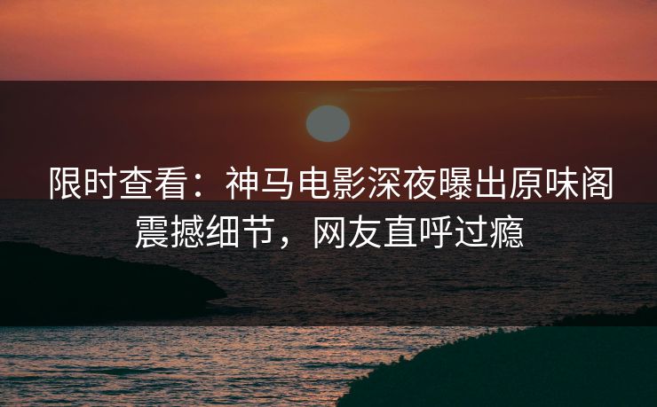 限时查看：神马电影深夜曝出原味阁震撼细节，网友直呼过瘾