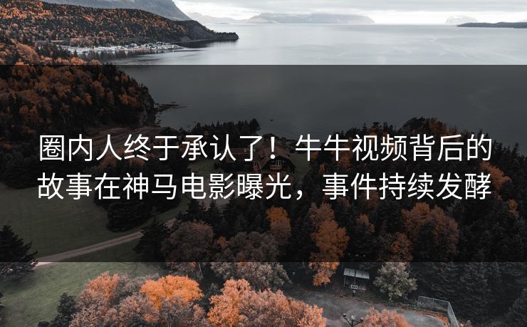 圈内人终于承认了！牛牛视频背后的故事在神马电影曝光，事件持续发酵