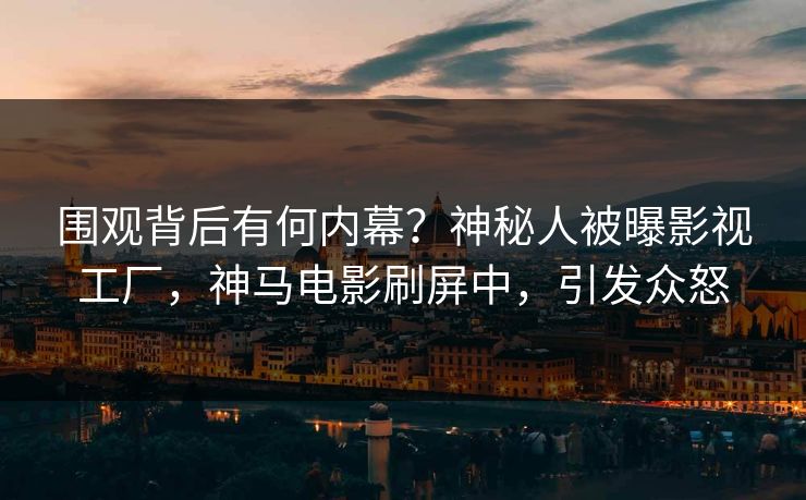 围观背后有何内幕？神秘人被曝影视工厂，神马电影刷屏中，引发众怒