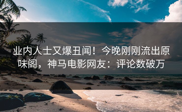 业内人士又爆丑闻！今晚刚刚流出原味阁，神马电影网友：评论数破万