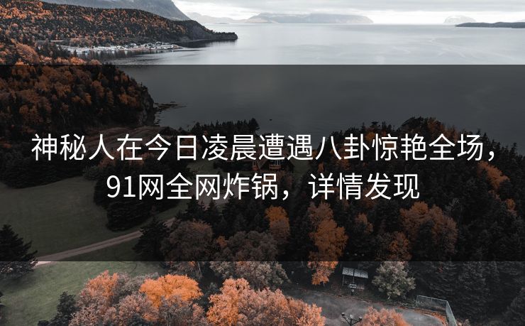 神秘人在今日凌晨遭遇八卦惊艳全场,91网全网炸锅,详情发现 神秘人在今日凌晨遭遇八卦惊艳全场,91网全网炸锅,详情发现