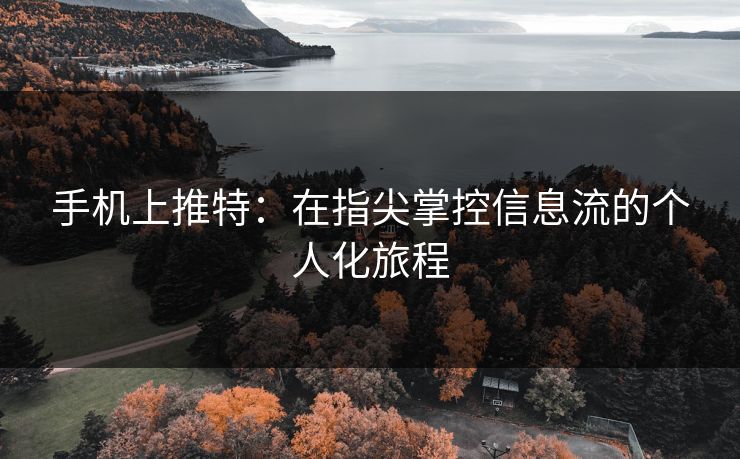 手机上推特:在指尖掌控信息流的个人化旅程 手机上推特:在指尖掌控信息流的个人化旅程